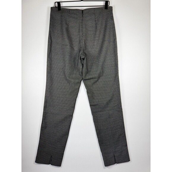 Equestrian Pants Women Large Black White Micro Dot Stretch Pull On Tapered Ankle - Picture 3 of 13